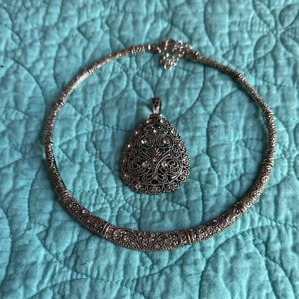 Premier Designs Silver Ornate Necklace